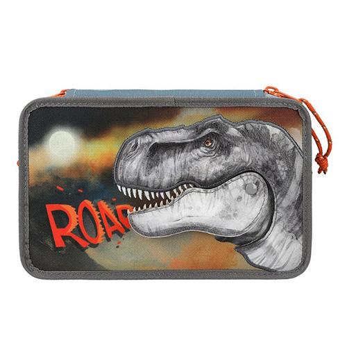 Háromszintes tolltartó Dino World T-Rex Road felszereléssel
