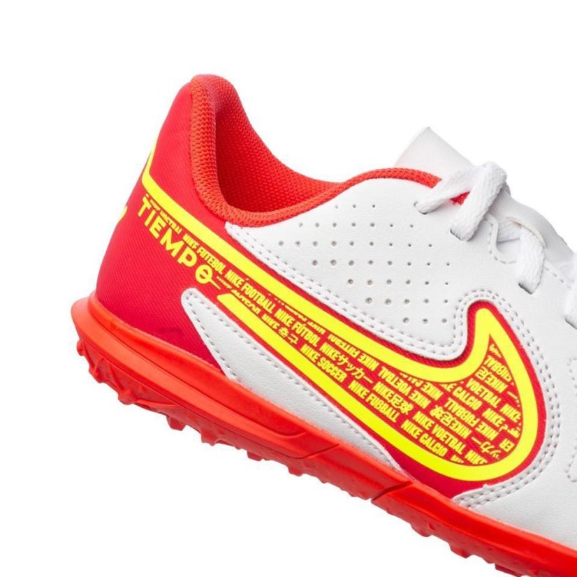 Dětské kopačky Nike Tiempo Legend 9 Club TF - Barva: Bílá/červená, Velikost: 35.5