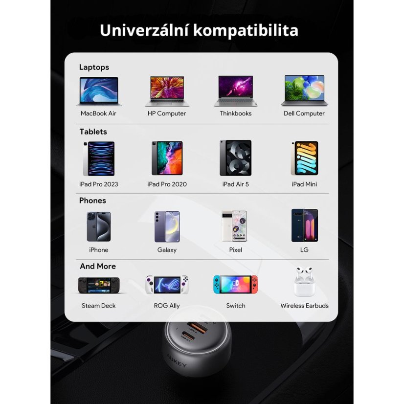 Rychlonabíječka do auta Aukey CC-P3