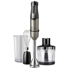 Black+Decker BXHBA1200E stainless steel hand blender with accessories
