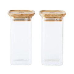 Set of 2 Pebbly PKV-048 glass jars, 320 ml