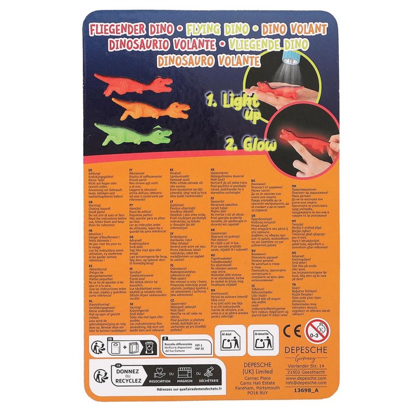 Dino World light-up dinosaur, red Pterodactyl