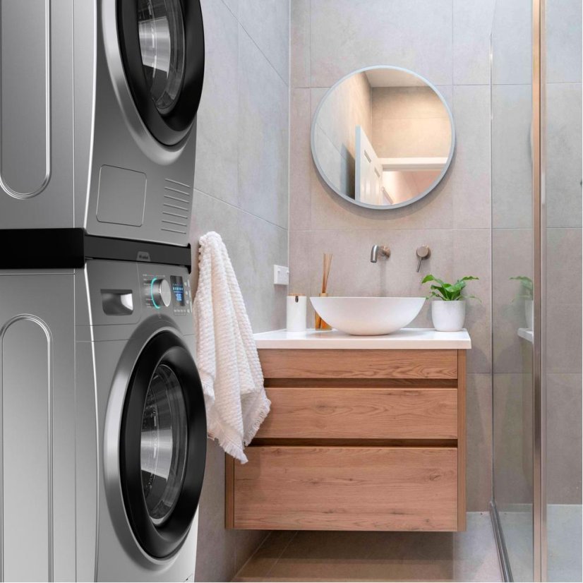 Meliconi 656138 Torre Noir Black Washer-Dryer Combo