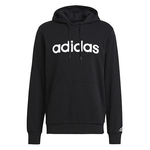 Pánska mikina Adidas Essentials French Terry Linear Logo Hoodie - Farba: Čierna, Veľkosť: L