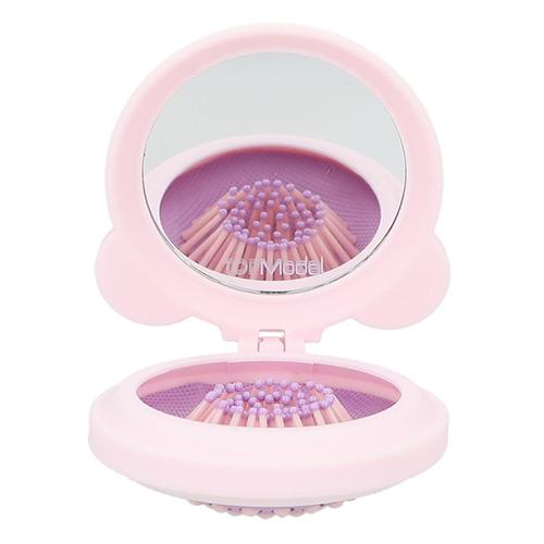 Top Model folding brush with mirror, Zebra