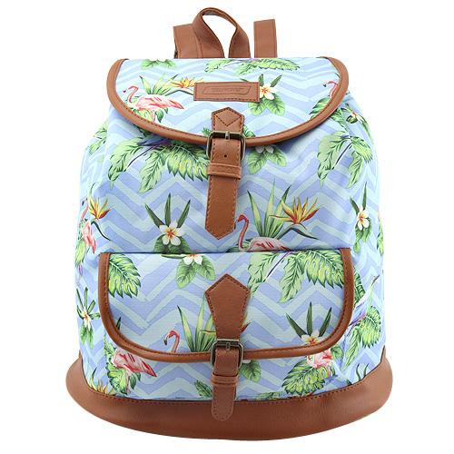 Plecak Target Vintage Retro Floral Blue Flamingo 21963