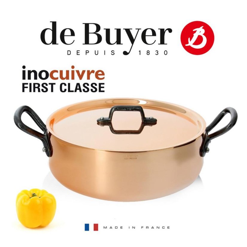 Pot with lid de Buyer Inocuivre 6461.24, 24 cm