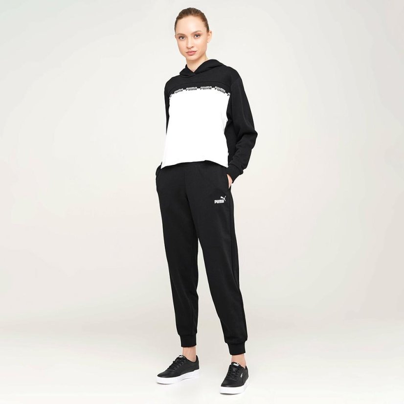 Damen-Sweatshirt Puma Amplified Cropped Hoodie - Farbe: Weiß/Schwarz, Größe: S
