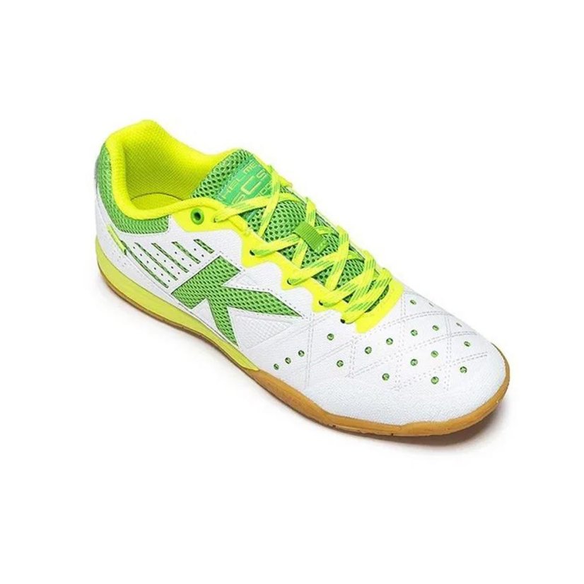 Sálová obuv Kelme Feline 6.0 - Barva: Bílá/zelená, Velikost: 38