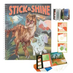 Kreatívna omaľovánka so samolepkami Dino World Stick & Shine