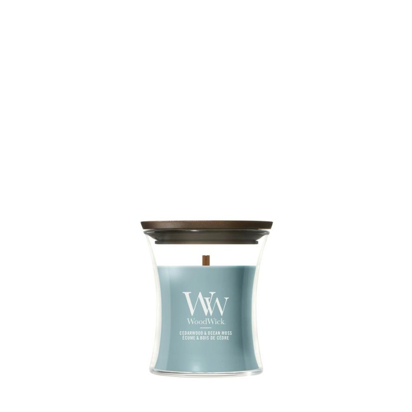 WoodWick Small Candle, Cedarwood & Ocean Moss