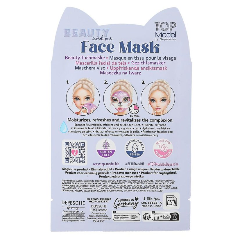 Face mask with animal motif Top Model Beauty & Me Candy