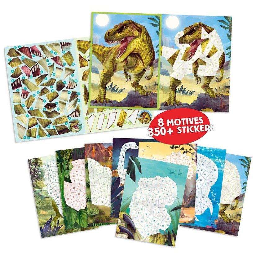 Creative notebook with Dino World Number Stickers