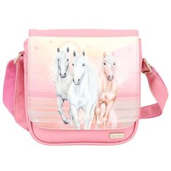 Crossbody Miss Melody, 3 galoppierende Pferde, rosa