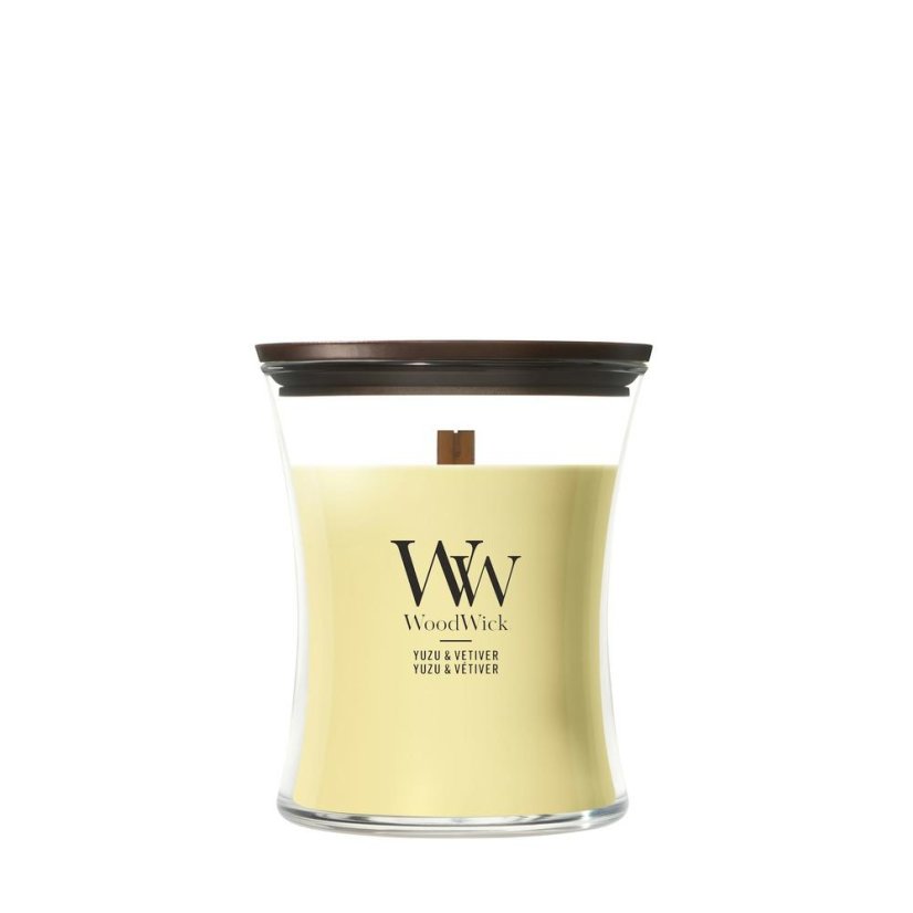 WoodWick közepes méretű gyertya, Yuzu & Vetiver