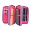 Three-tier pencil case with accessories and Top Model Talita badges