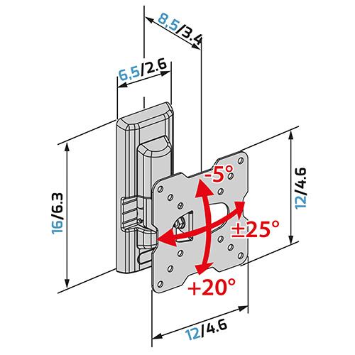 TV-Halterung (Wand/Trockenbau) Meliconi 580476 FlatStyle FTR100 CG  schwarz