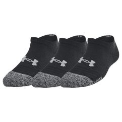 UA Heatgear 3pk No Show Yth-BLK