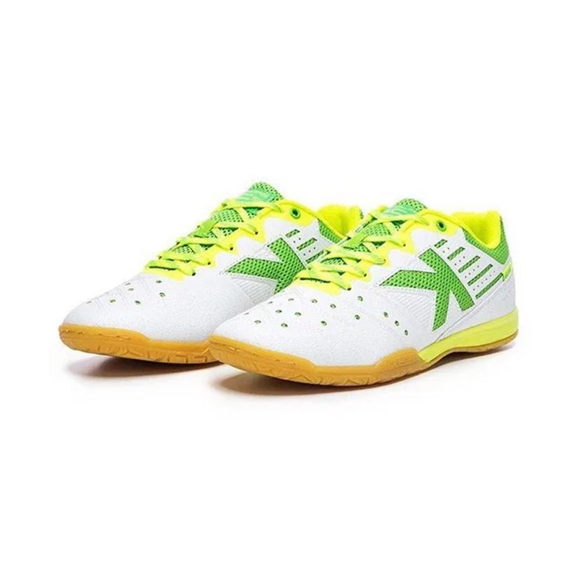 Sálová obuv Kelme Feline 6.0 - Barva: Bílá/zelená, Velikost: 38