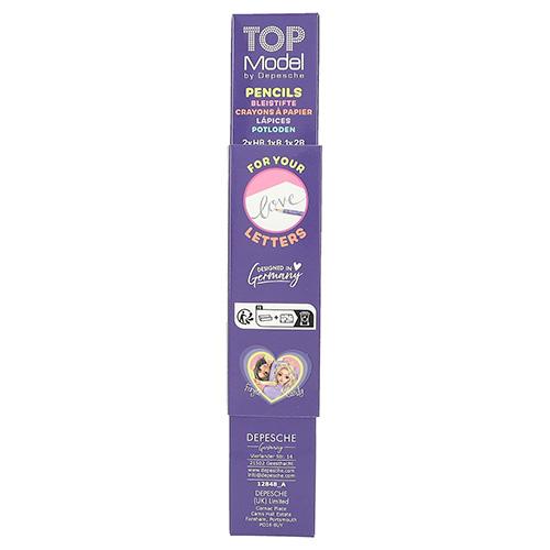 Nég grafitceruza és radír szett Top Model, Candy, blau