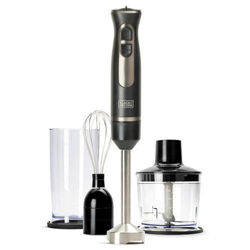 Tyčový mixér s příslušenstvím Black+Decker BXHBA800E černý-nerez