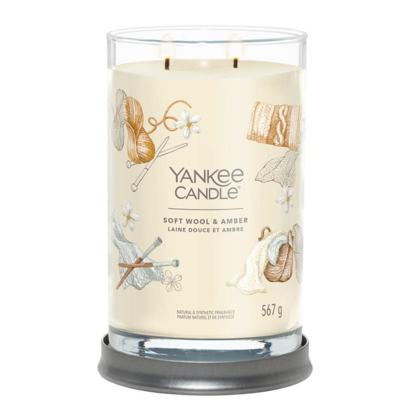 Świeca Yankee candle Signature Tumbler duża, Soft Wool & Amber