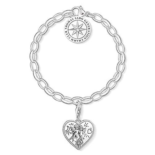 Náramek s přívěskem Thomas Sabo Heart with Angels Charm Club SET0554-643-14-L - Velikost: 17 cm