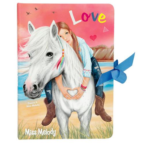 Naptár szalaggal, öntapadó jegyzettömbökkel: Miss Melody, Love, Sienna és fehér ló