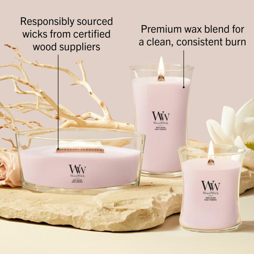WoodWick-Kerze, klein, Rose Blush
