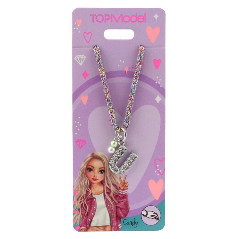 Top Model string bracelet, letter "U" Candy