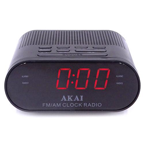AKAI CR002A-219 black radio alarm clock