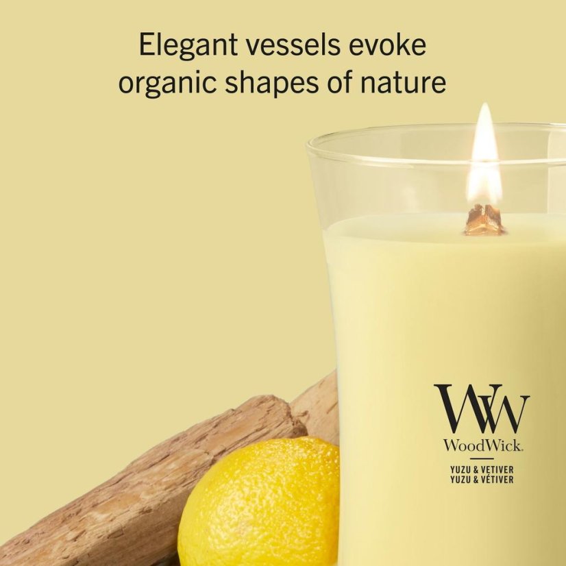 WoodWick Large Candle, Yuzu & Vetiver