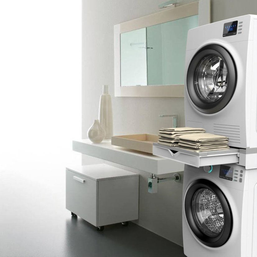 Meliconi 656123 Torre Duo 2-in-1 Washer-Dryer Combo, White