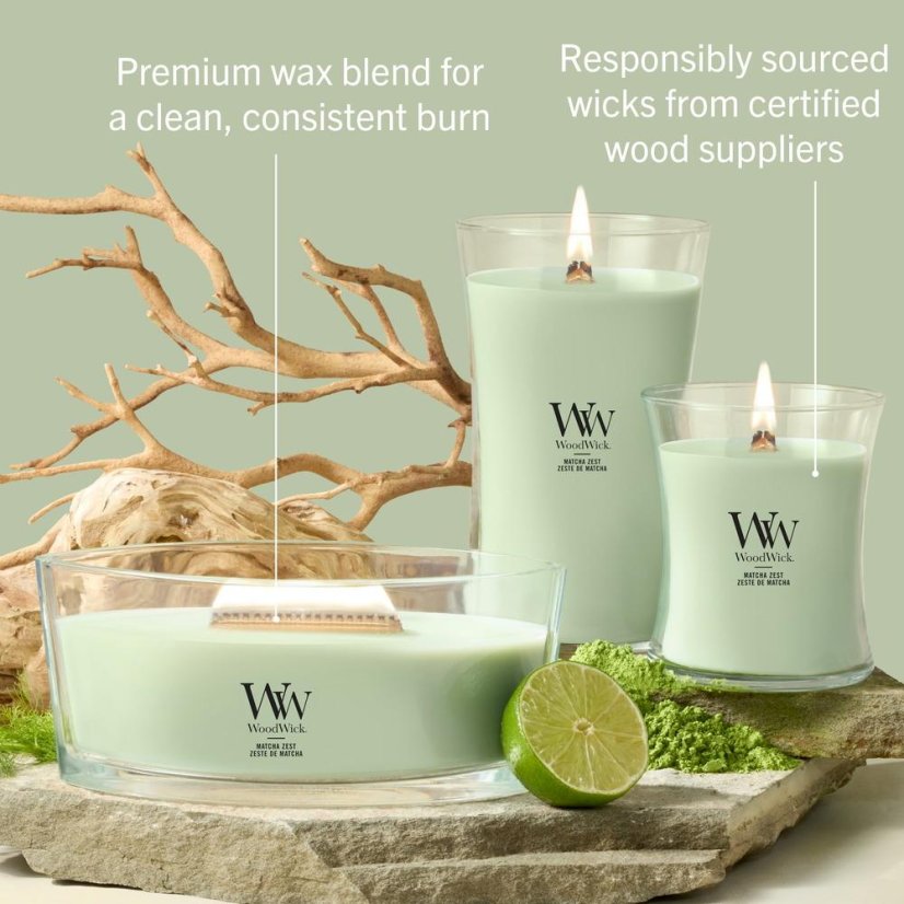 WoodWick hajó alakú gyertya, Matcha Zest