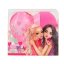 Heart-shaped eraser and Top Model Best Friend pencil sharpener, dark pink