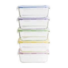 Set mit 5 Glasbehältern Pebbly PKV-5SRB, 850 ml