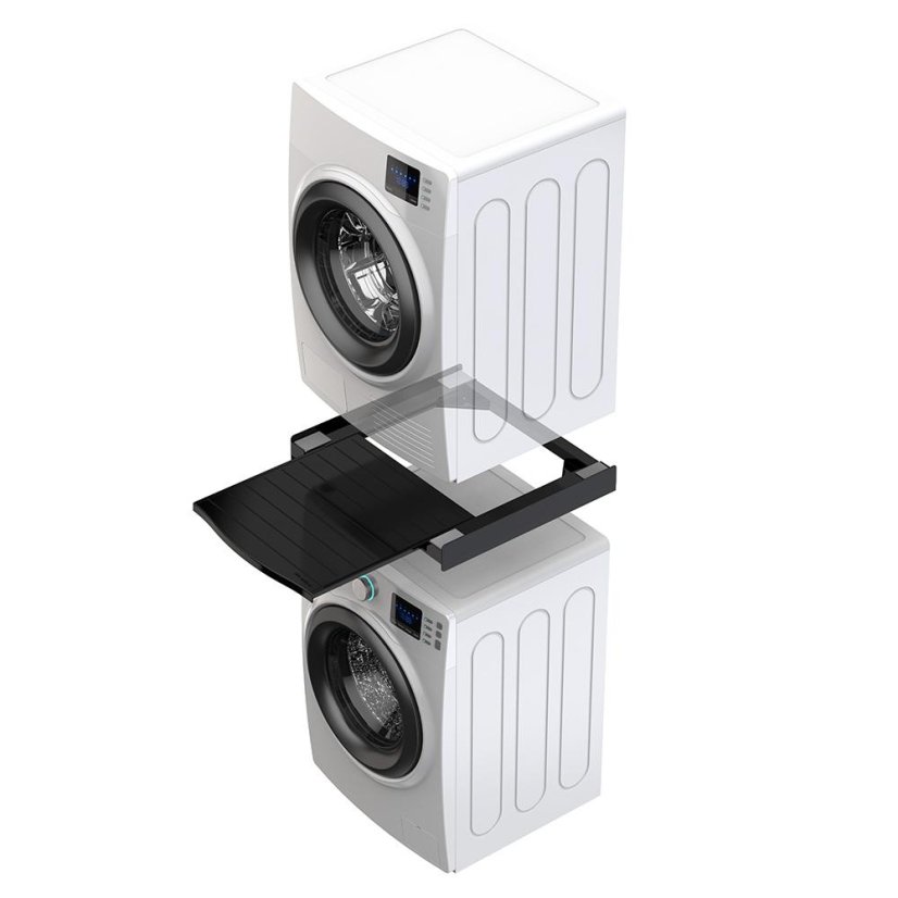 Universeller Zwischenraum zwischen Waschmaschine und Trockner mit ausziehbarem Regal Meliconi Torre Black 656136 schwarz
