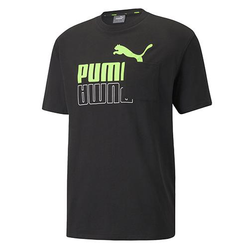 Men's Puma Power Logo T-shirt - Color: Red, Size: XXL