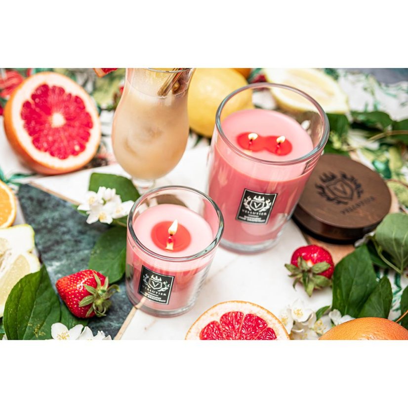 Świeca Vellutier duża, Succulent Pink Grapefruit