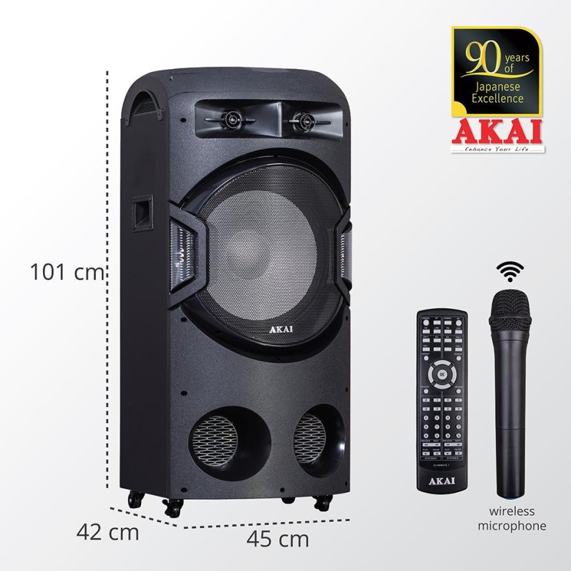 Čierny reproduktor AKAI DJ-BY4L