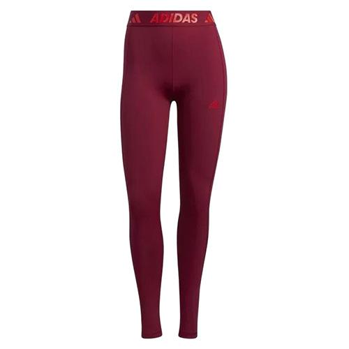 Adidas Tech Fit 3Bar Women’s Leggings - Color: Wine red, Size: M
