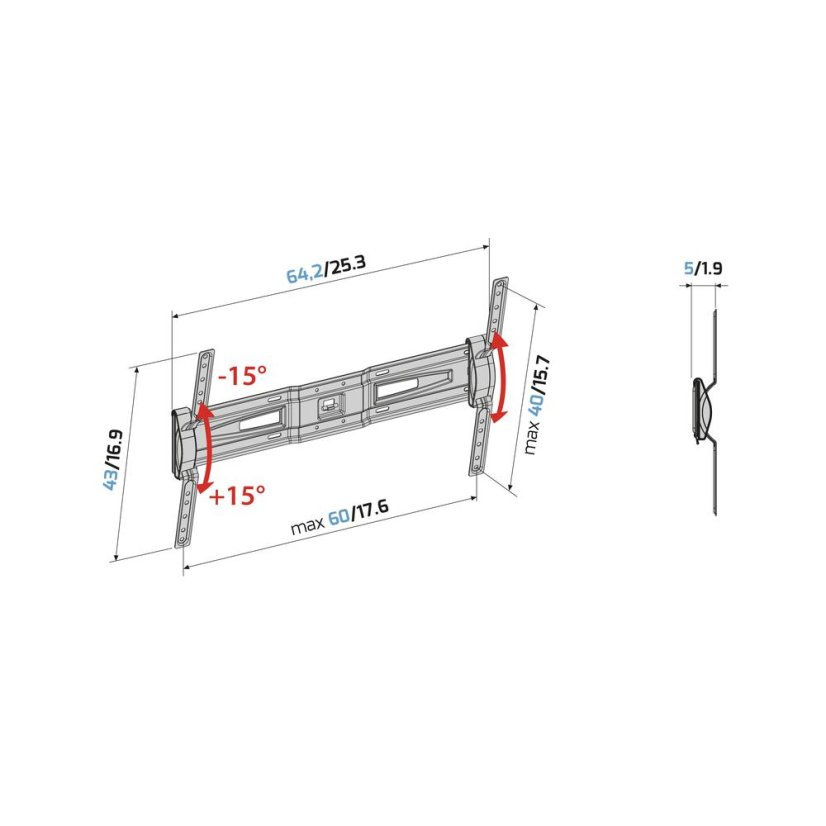 TV-Halterung (Wand/Trockenbau) Meliconi 580481 FlatStyle FT 600 CG schwarz