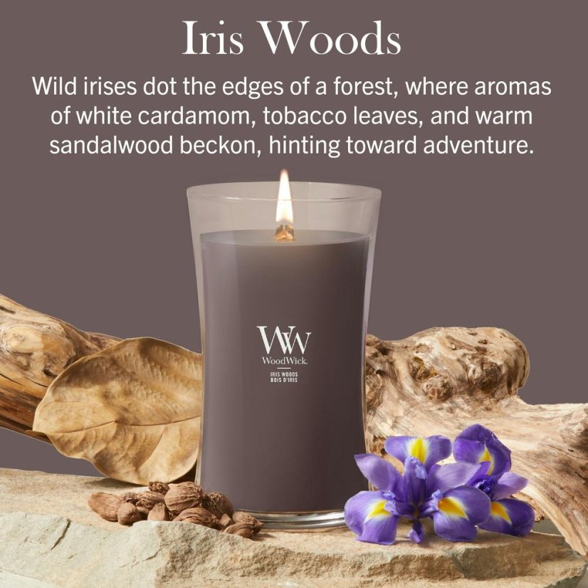 WoodWick Large Candle, Iris Woods