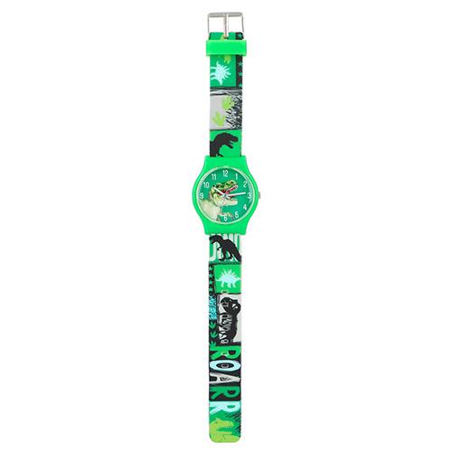 Dino World watch with dark green dial