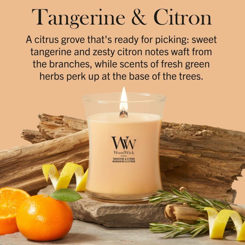 WoodWick Medium Candle, Tangerine & Lemon