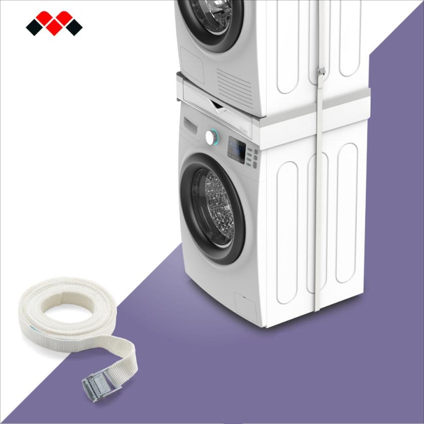 Universal spacer between washing machine and dryer with pull-out drawer and storage shelf Meliconi Torre Duo 656123 white