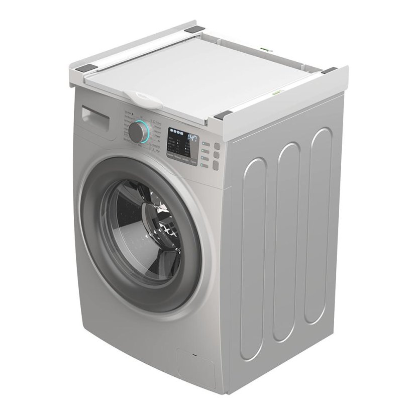 Universal spacer between washing machine and dryer with wooden shelf Meliconi Torre Green+, 656129 white
