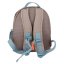 Dino World children's backpack, T-Rex patch, khaki brown