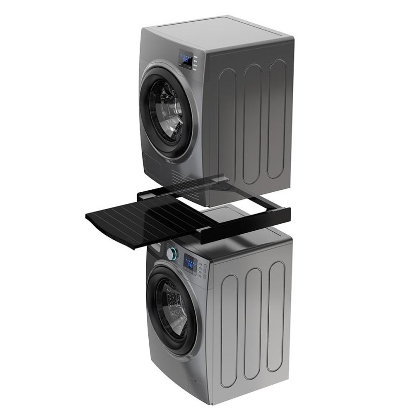 Universeller Zwischenraum zwischen Waschmaschine und Trockner mit ausziehbarem Regal Meliconi Torre Black 656136 schwarz