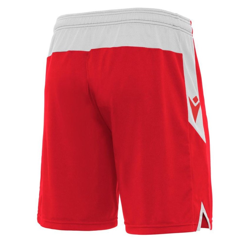 Fußballshorts Macron Tempel - Farbe: Rot/Weiß, Größe: M